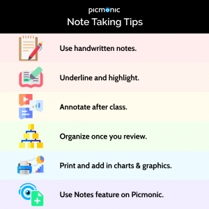 Picmonic Note Taking Tips